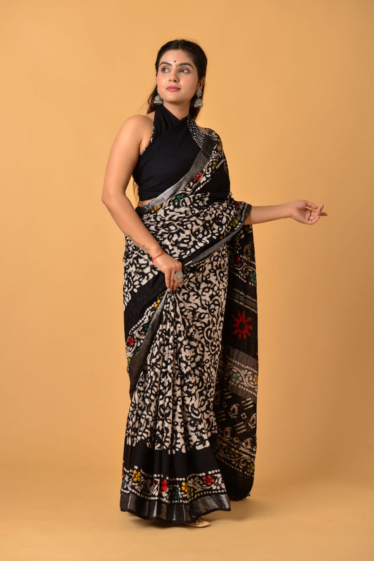 Off-White Linen Saree