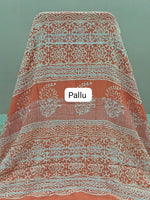 Dark Orange Linen Cotton Saree Pallu