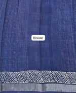 Dark Grey Linen Cotton Saree Blouse