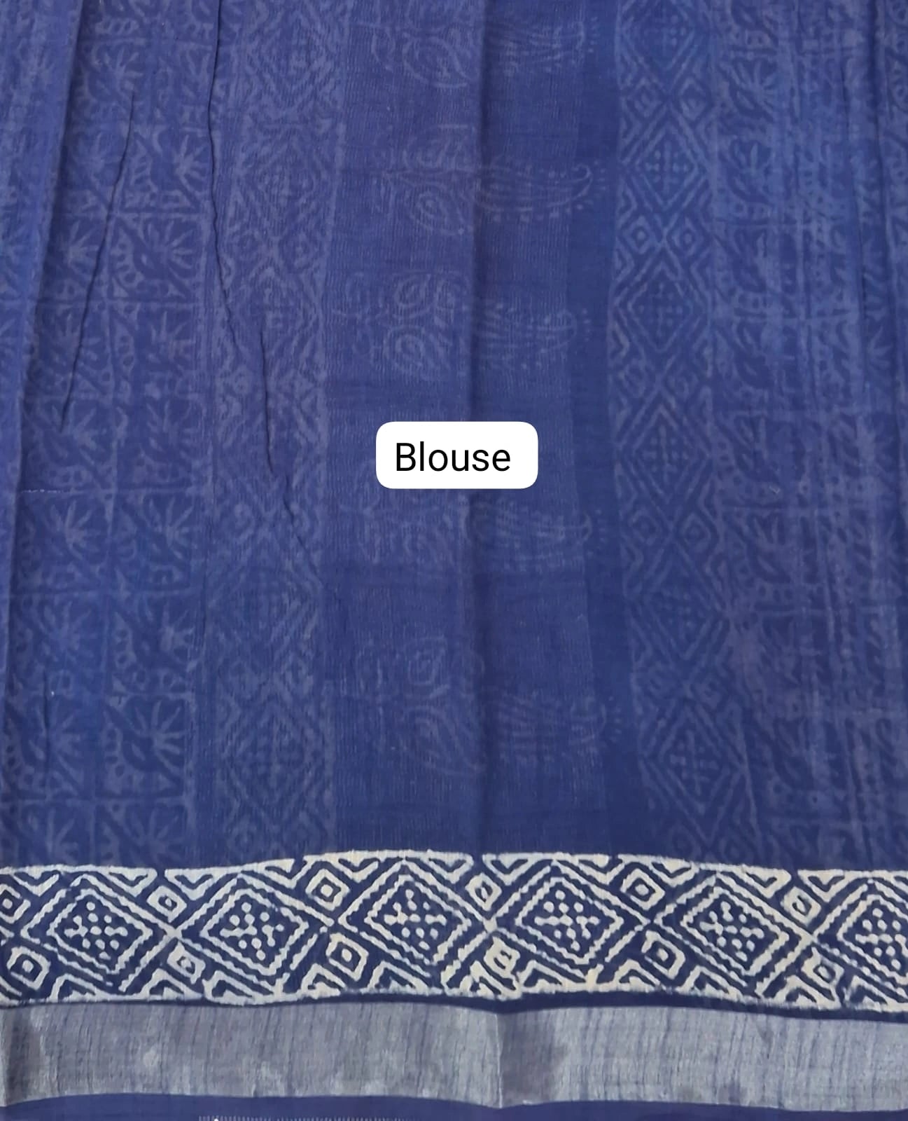 Dark Grey Linen Cotton Saree Blouse