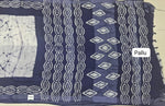 Off-White and dark grey shibori-printed Linen Cotton Saree Pallu