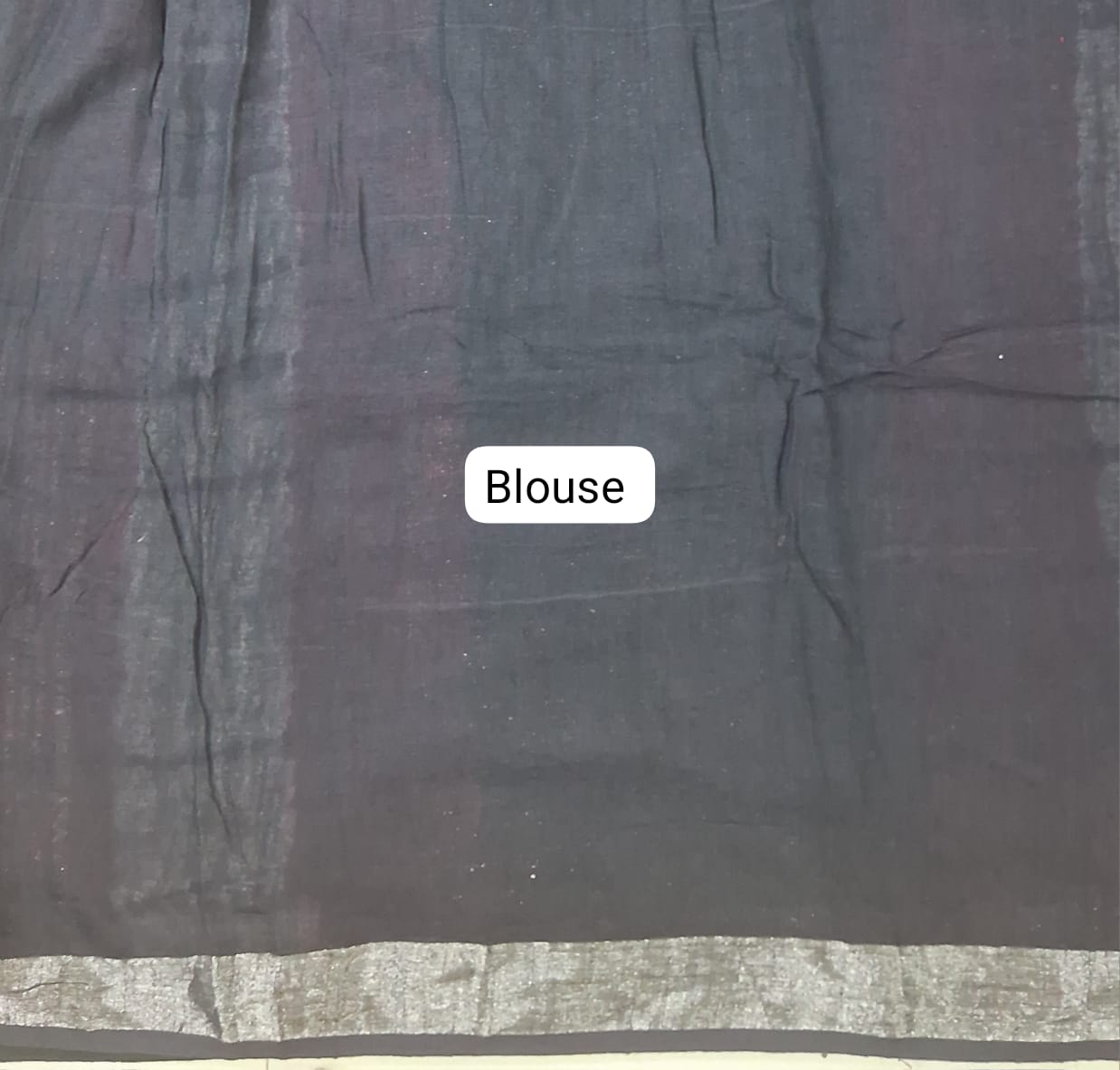 Black linen cotton saree  Blouse