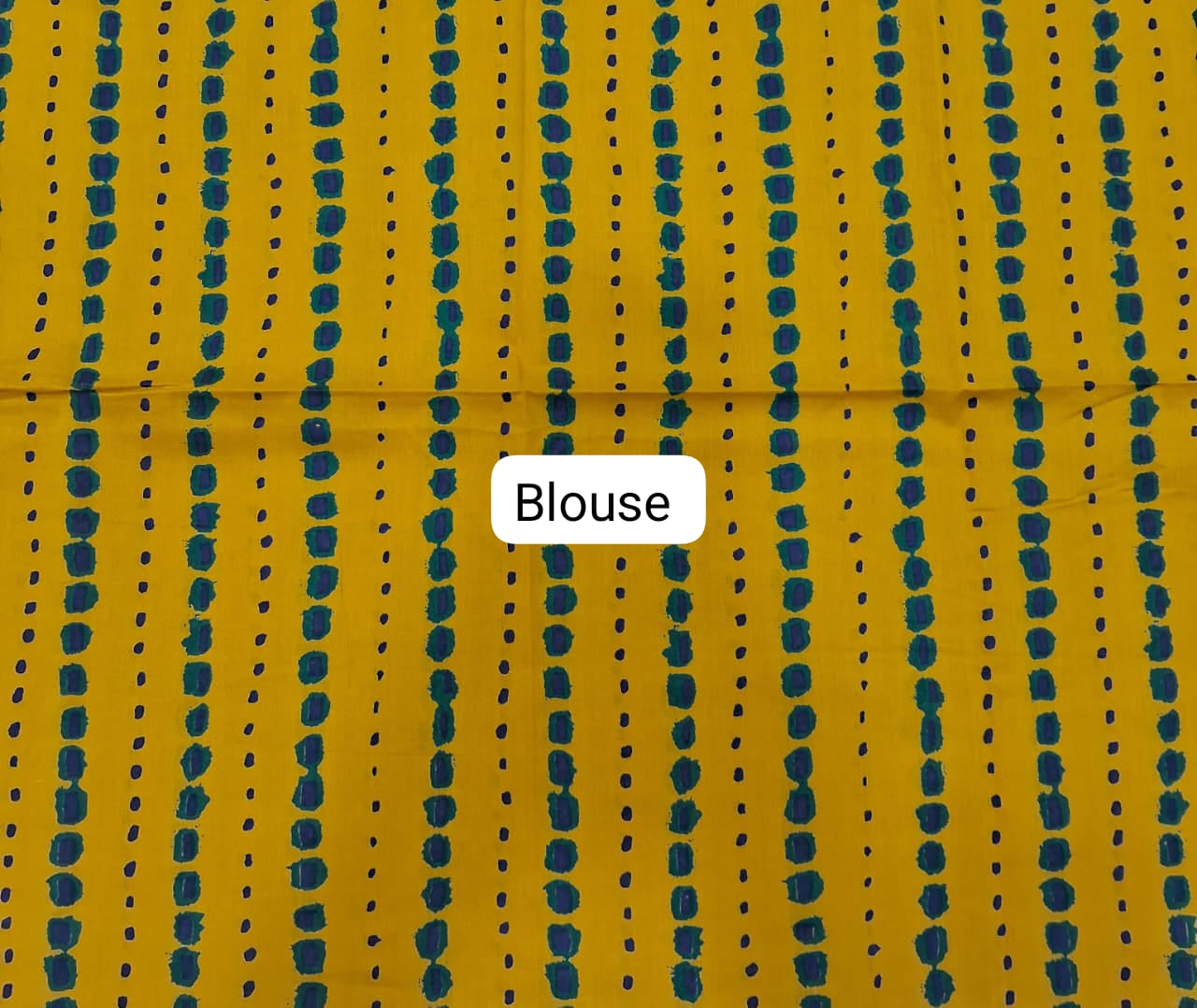 Blue Plain Linen Cotton Saree blouse