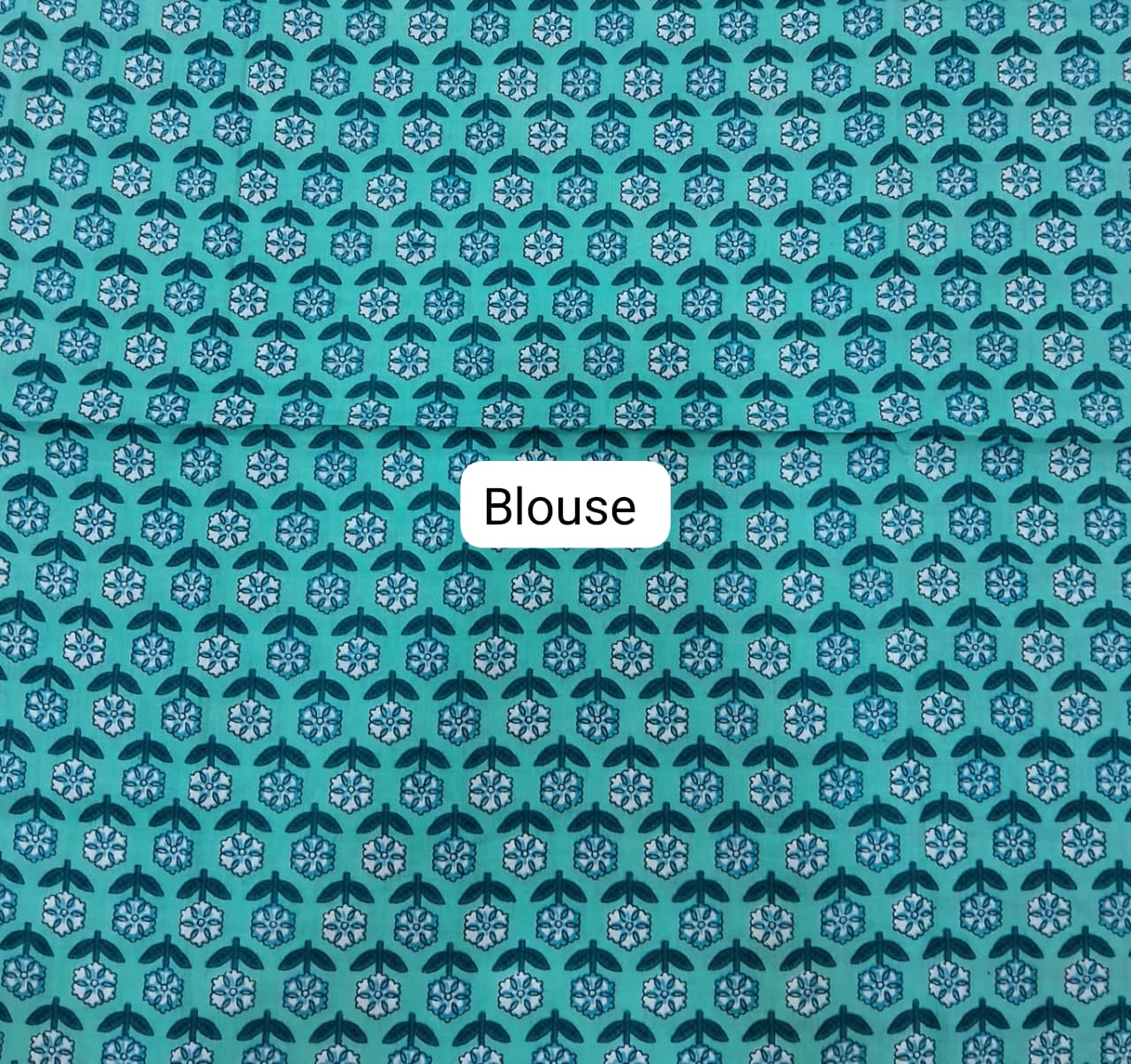 Marine Blue Plain Linen Cotton Saree blouse