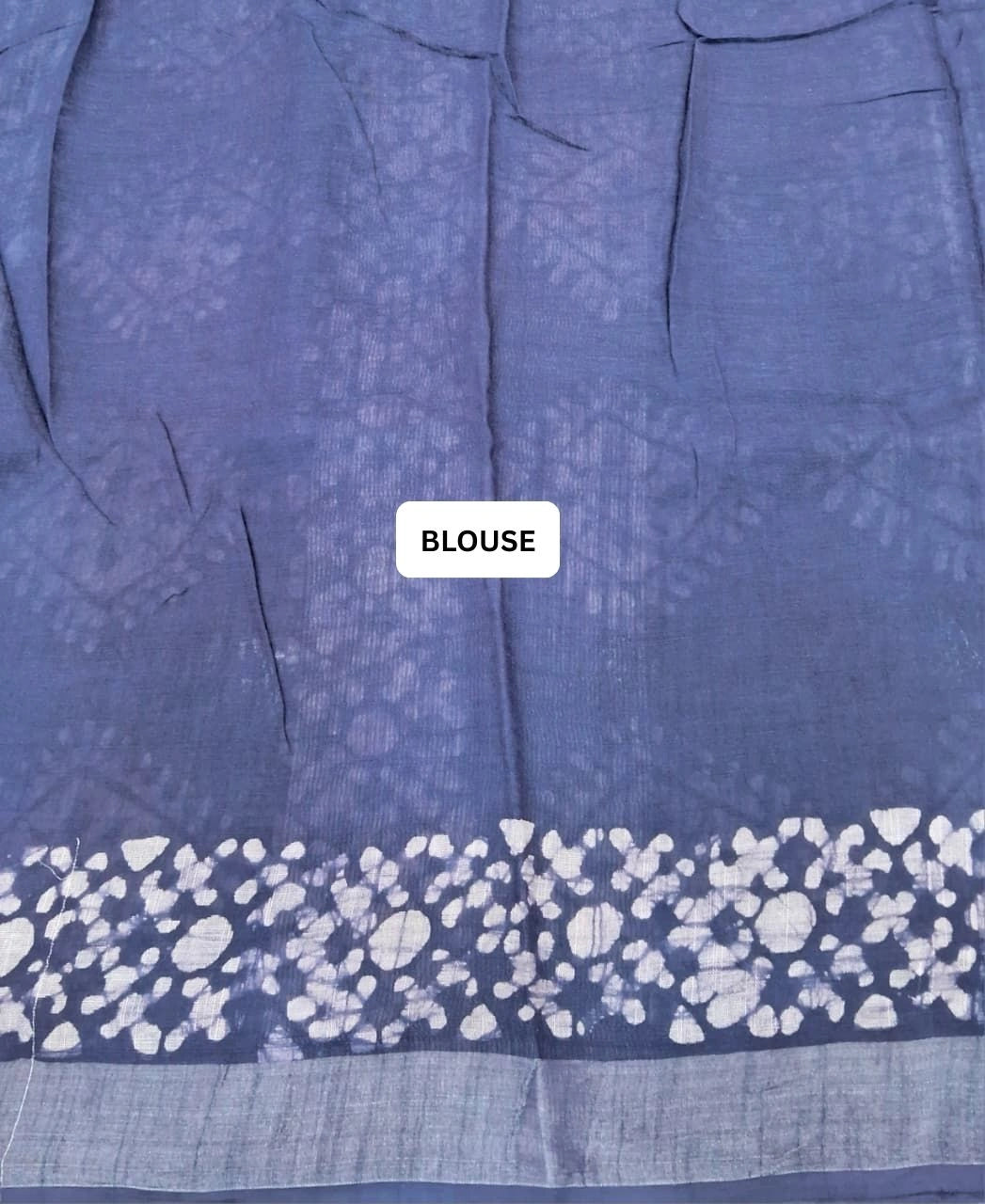 Blue Linen Cotton Saree blouse