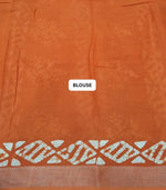 Orange Linen Cotton Saree blouse