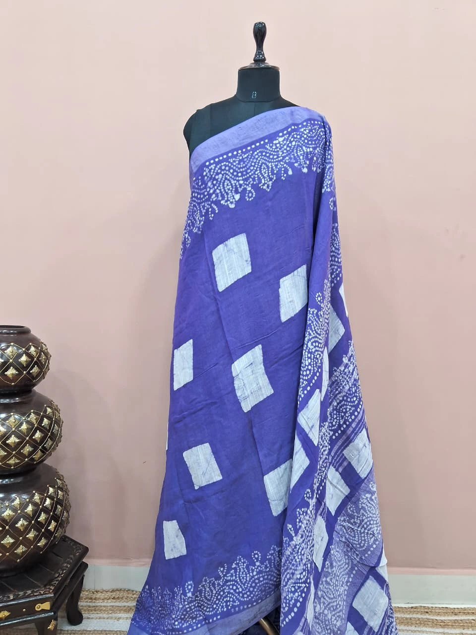 Lavender Linen Cotton Saree