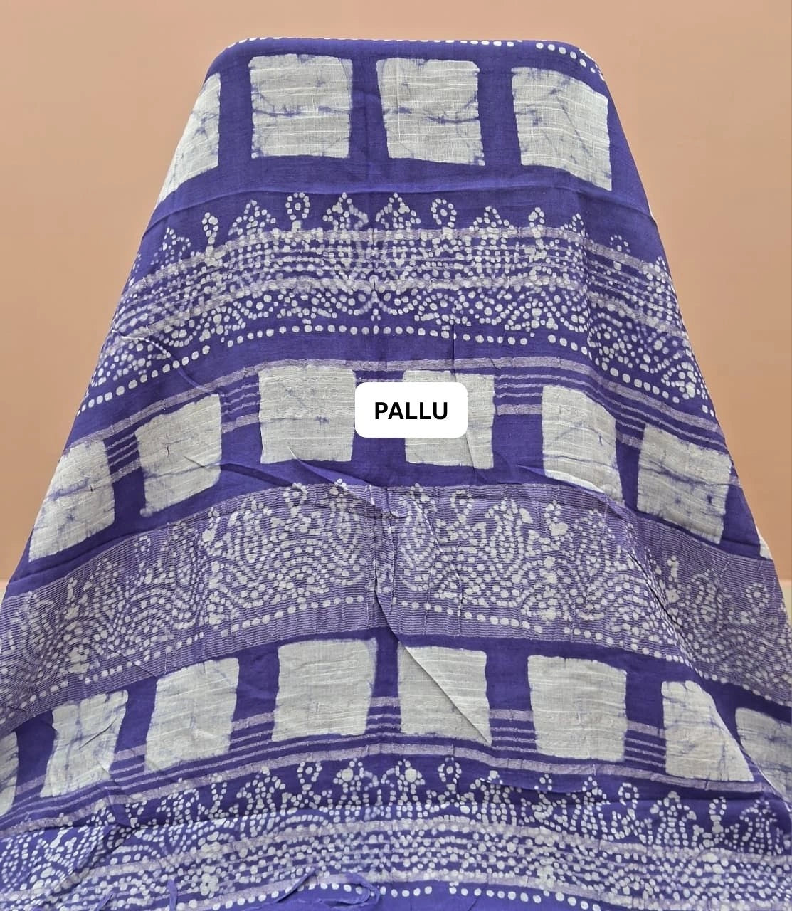 Lavender Linen Cotton Saree pallu