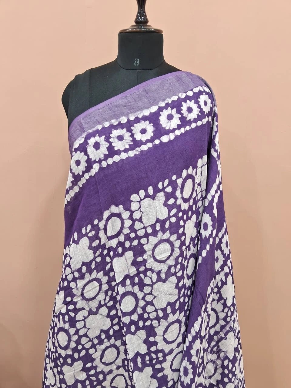 Purple Linen Cotton Saree 