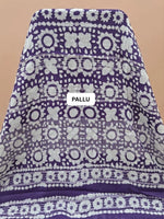 Purple Linen Cotton Saree pallu