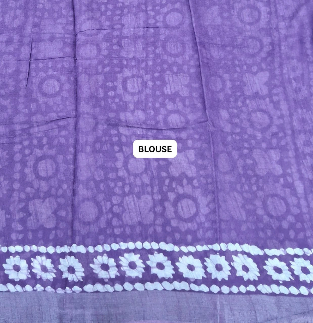 Purple Linen Cotton Saree blouse