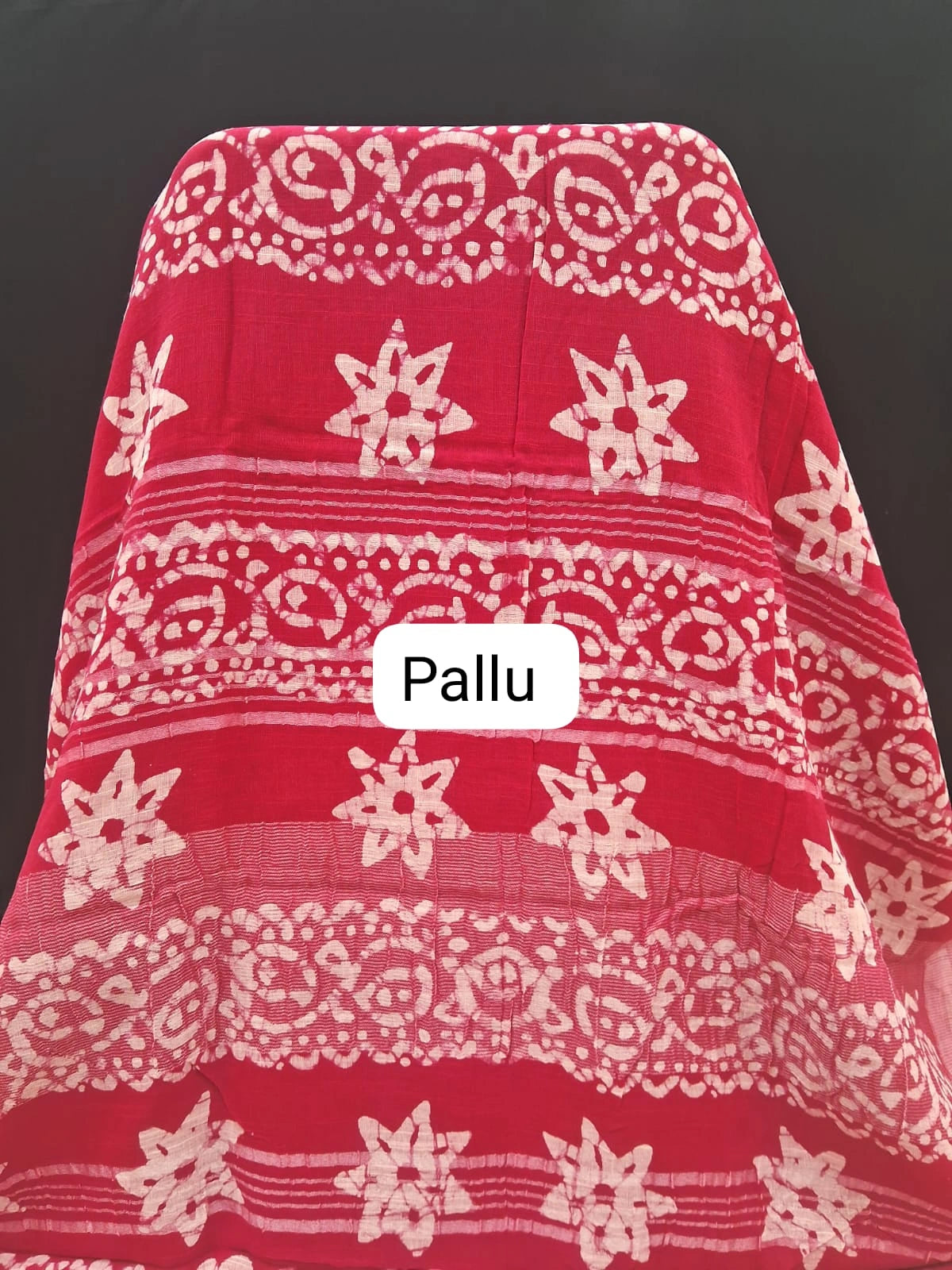 Pink Linen Cotton Saree Pallu