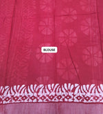 Red Linen Cotton Saree blouse