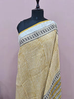 Beige Linen Cotton Saree 