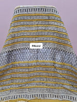 Beige Linen Cotton Saree pallu