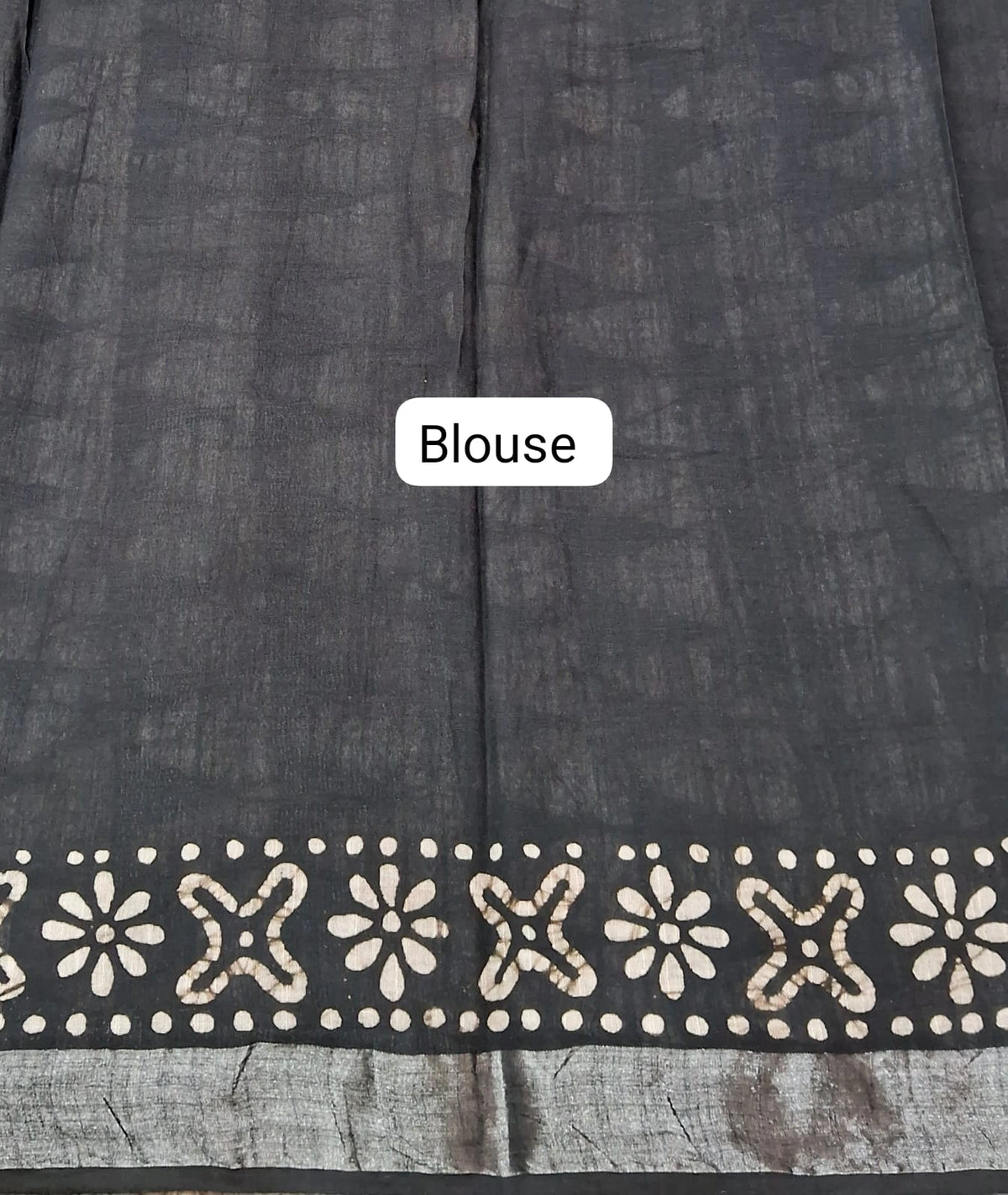 Black linen cotton saree Blouse