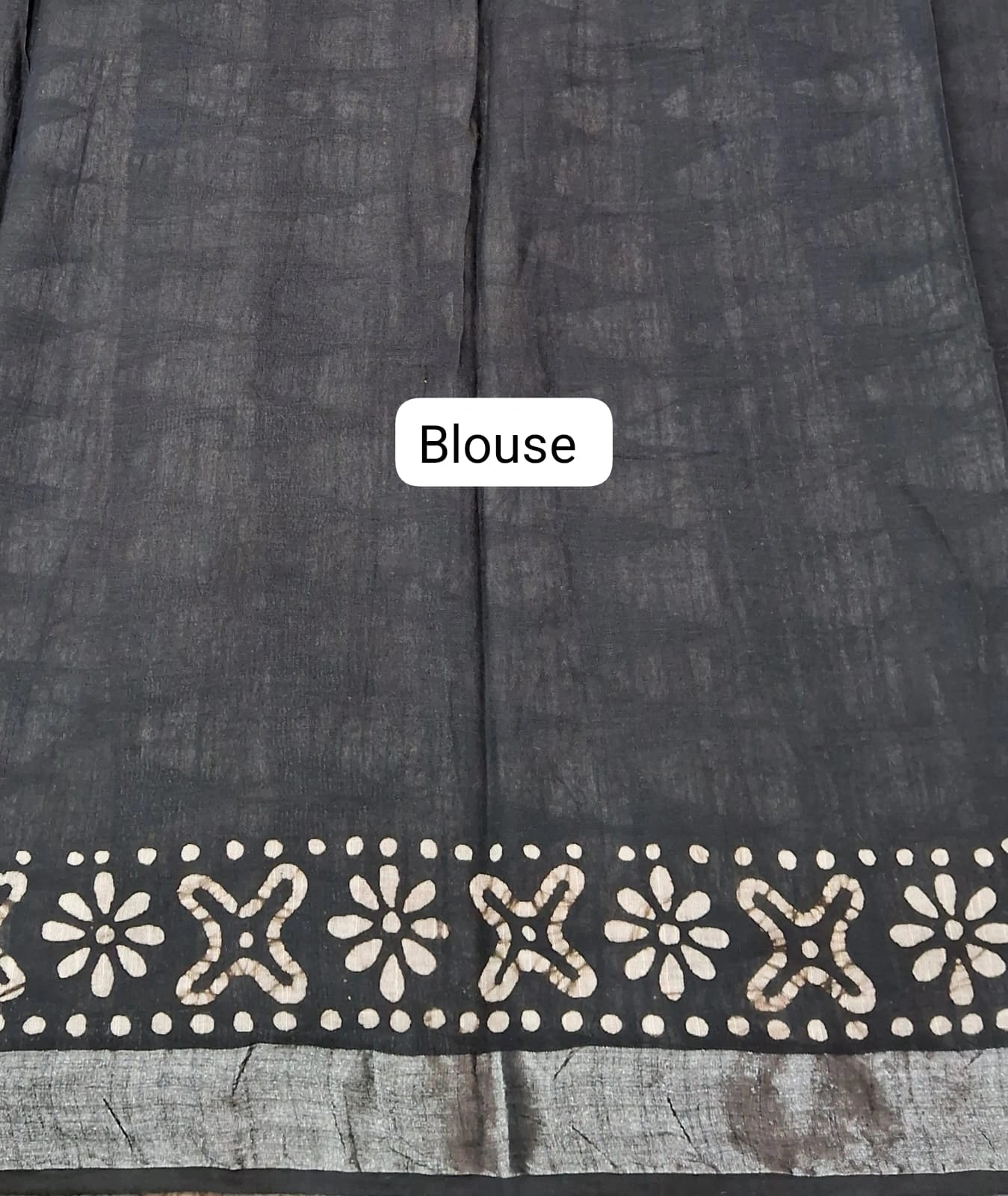 Black linen cotton saree Blouse