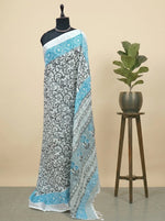 White linen-cotton saree