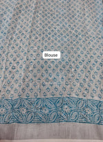 White linen-cotton saree Blouse