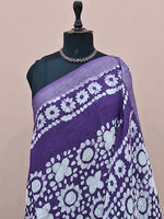 Purple linen-cotton saree 1