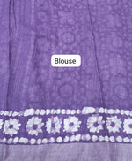 Purple linen-cotton saree Blouse