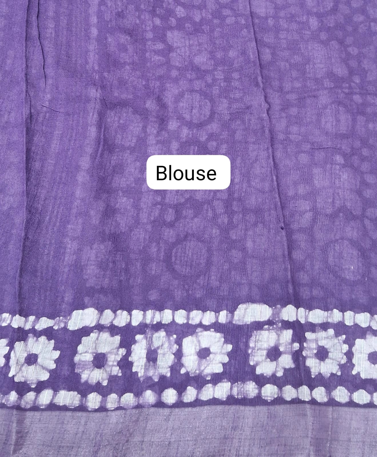 Purple linen-cotton saree Blouse