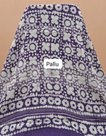 Purple linen-cotton saree pallu
