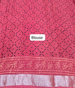 Red Linen Cotton Saree Blouse