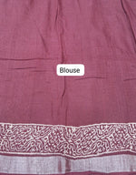 Dark Onion Pink Linen Cotton Saree Blouse