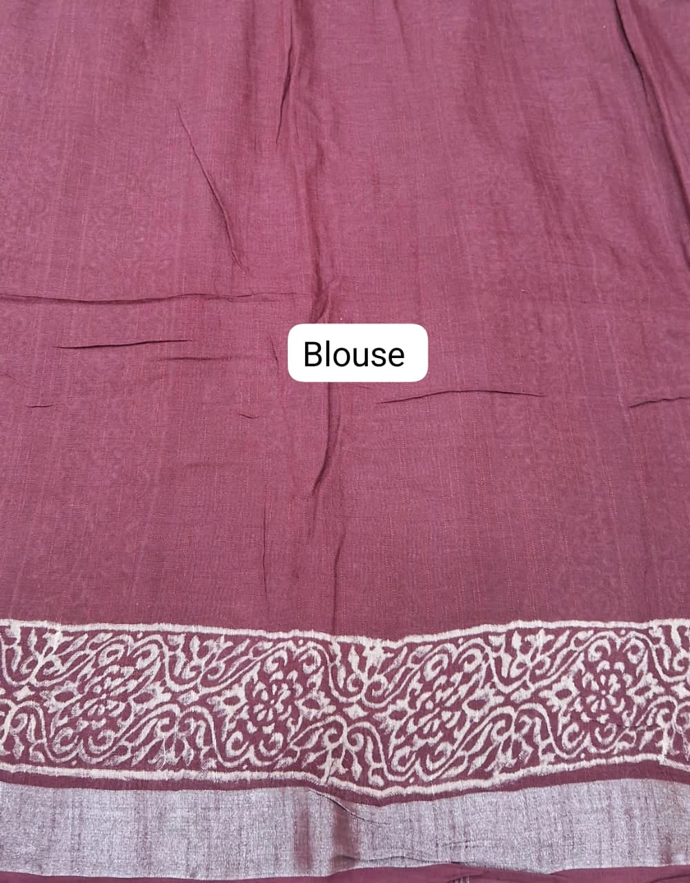 Dark Onion Pink Linen Cotton Saree Blouse