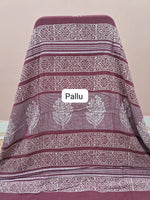 Dark Onion Pink Linen Cotton Saree Pallu