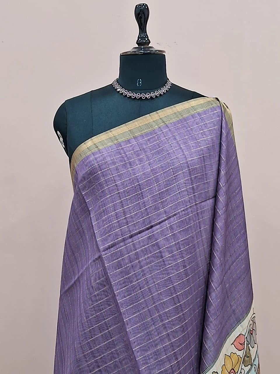 Lavender Linen Saree 1