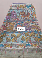 Lavender Linen Saree Pallu