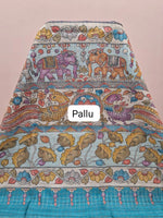Grey Linen Saree Pallu