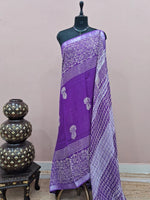 Purple Linen Cotton Saree 