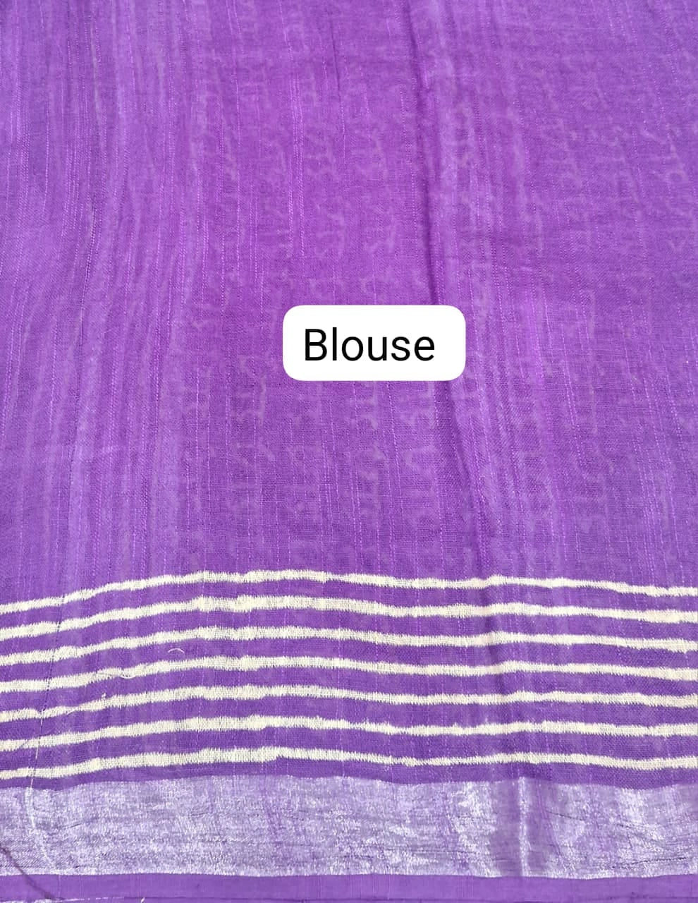 Purple Linen Cotton Saree blouse