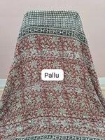 Beige Linen Cotton Saree pallu