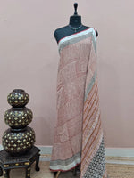 Off-White Linen Cotton Saree 