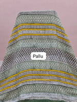 Green Linen Cotton Saree pallu