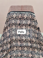 Rust Red and Off-White Linen Cotton Saree pallu
