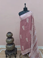 Sand Brown Linen Cotton Saree