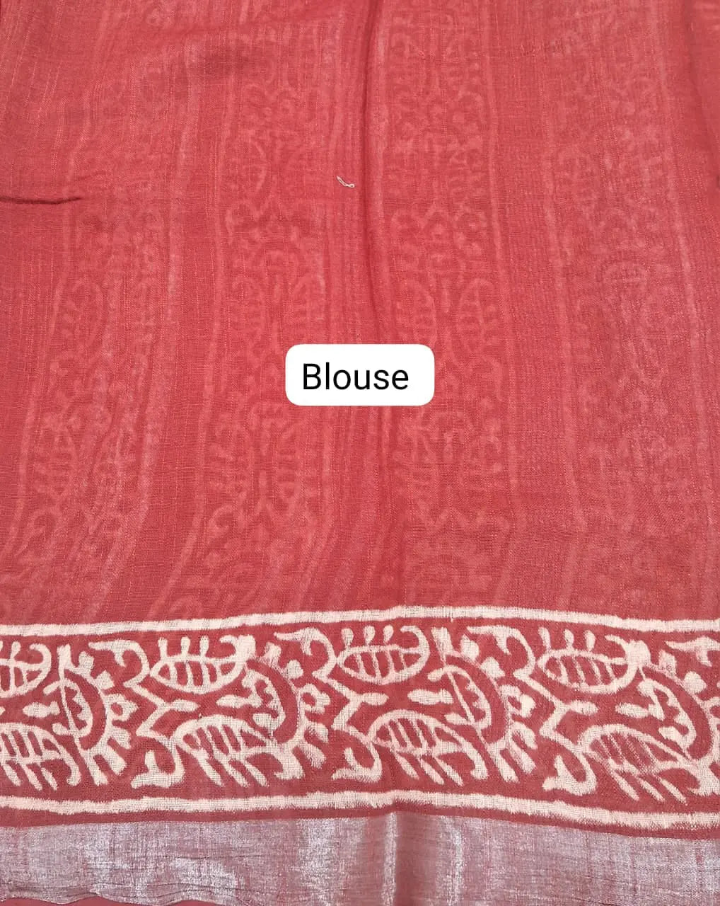 Sand Brown Linen Cotton Saree Blouse