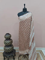 Brown Linen Cotton Saree