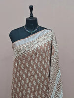 Brown Linen Cotton Saree 1