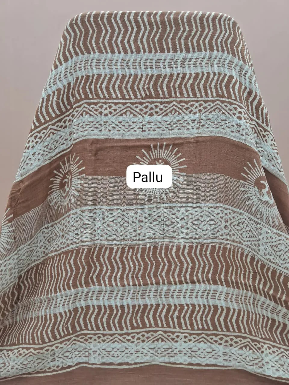Brown Linen Cotton Saree pallu