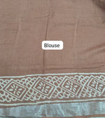 Brown Linen Cotton Saree Blouse