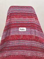 Fire Red Linen Cotton Saree Pallu