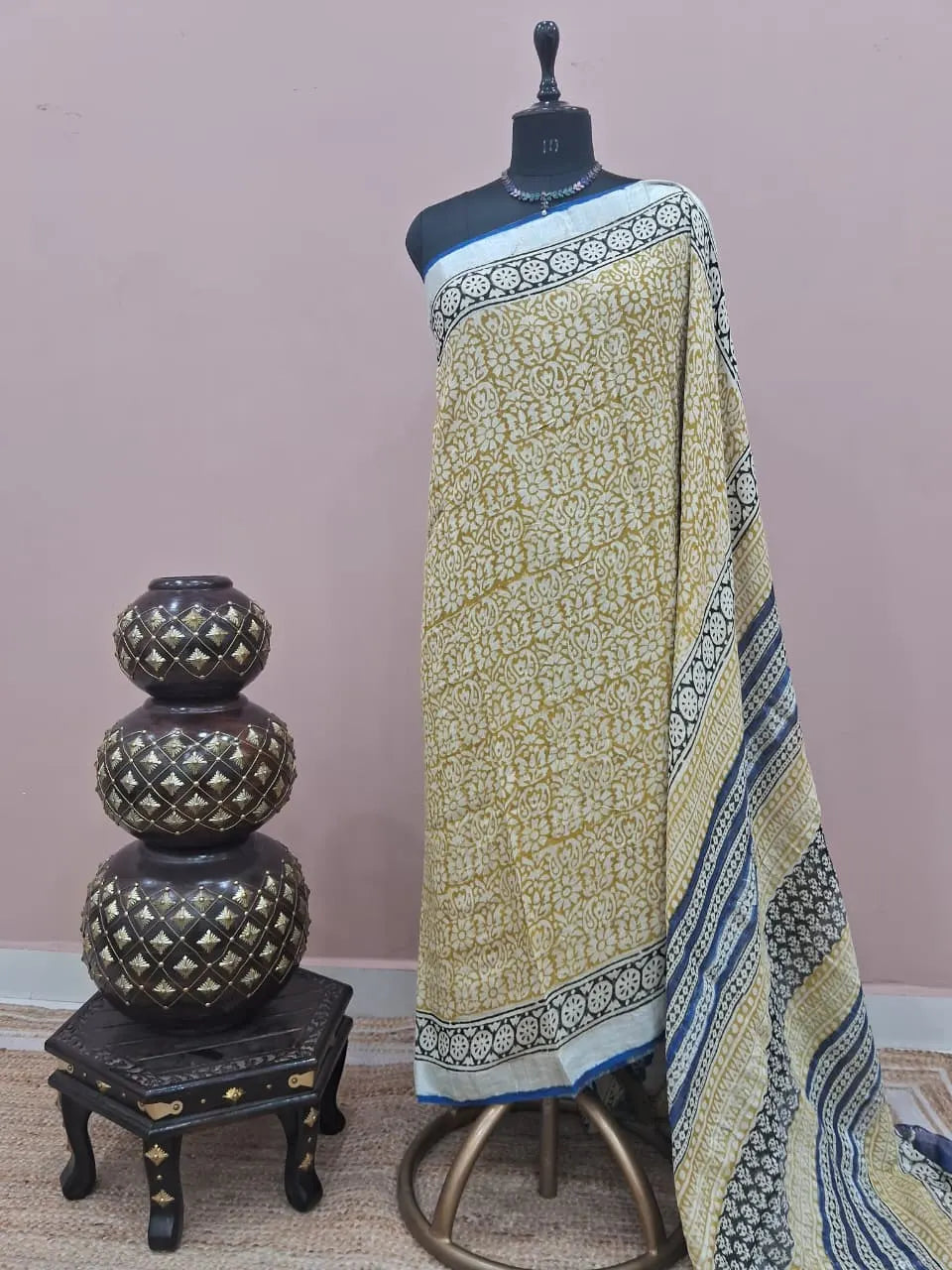 Light Brown Linen Cotton Saree
