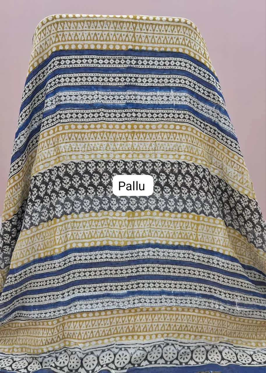 Light Brown Linen Cotton Saree Pallu