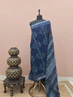 Blue Linen Cotton Saree 